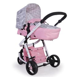 Cangaroo - Комбинирана детска количка SARAH - Розова с декорации Cangaroo - Комбинирана детска количка SARAH - Розова с декорации