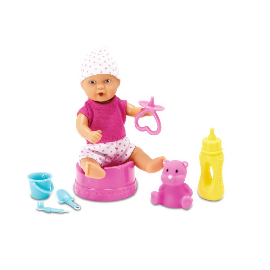 Simba - Mini New Born Baby – Мини пишкащо бебе с количка и аксесоари