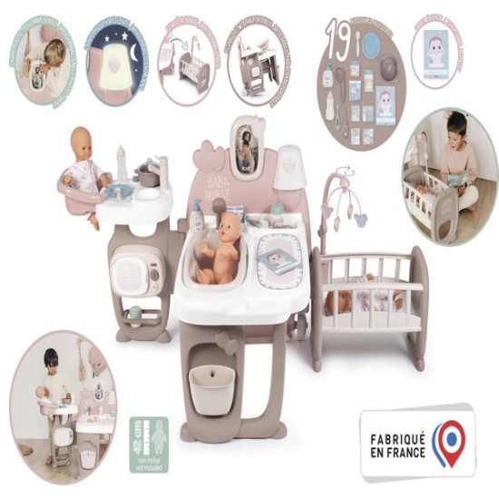 SMOBY-BABY NURSE- Голям център за кукли с кухня, баня, спалня и аксесоари