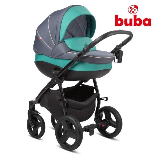 Buba - Бебешка количка 3в1 Buba Bella 755, Pewter-Green