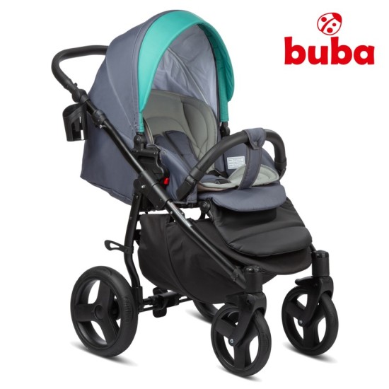 Buba - Бебешка количка 3в1 Buba Bella 755, Pewter-Green