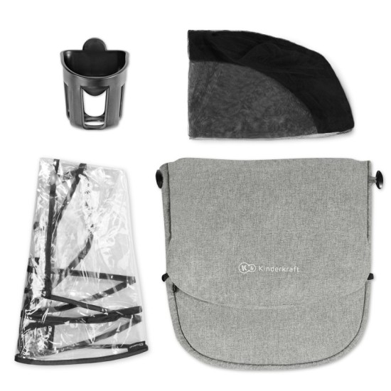 KinderKraft - Бебешка количка KinderKraft Xmoov, 3в1, Сива