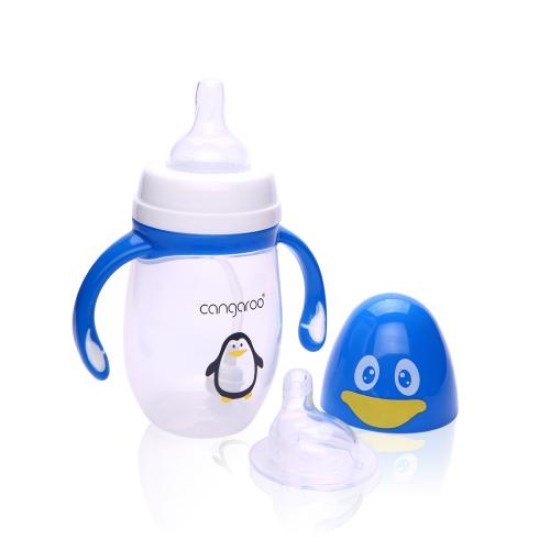 Cangaroo - PP Шише 210ml ПИНГВИН - C0565 - Син Cangaroo - PP Шише 210ml ПИНГВИН - C0565 - Син