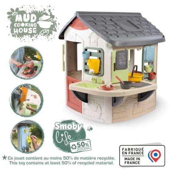 Smoby Life Къщичка за игра с кал и природни елементи Mud Cooking House