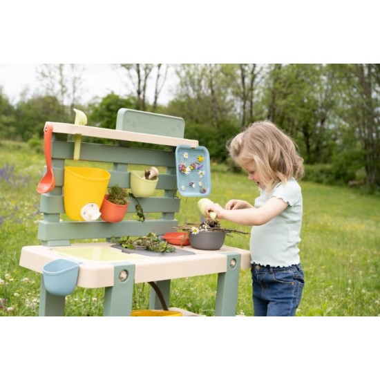 Smoby Life Детска кухня за игра с кал и природни елементи Mud Kitchen